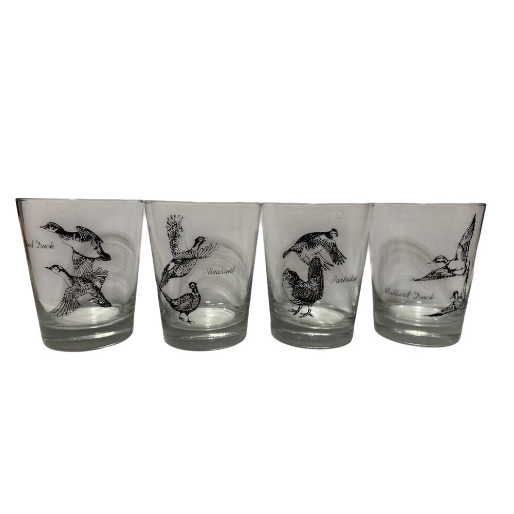 MCM Sportsman Federal Glass Duck Double Old Fashioned Glasses (Set of 4)